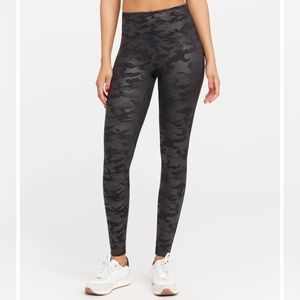 SPANX Faux Leather Camo Leggings